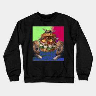 watercolor lions love mosquito sandwich Crewneck Sweatshirt